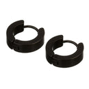 Sauvoo 1 Pair Punk Black Stainless Steel Hoop Piercing Round Neutral Earring for Women Men Fashion Jewelry Gouden Oorringen