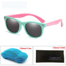 LongKeeper Spiegel Kinder Sonnenbrillen mit Etui Jungen Mädchen Polarisiert Silikon Sicherer Sonnenschutz Brille Geschenk Für Kinder Baby UV400 Gafas