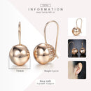 Cut Out Ball Earrings For Women Girls 585 Rose Gold Color Woman Zircon Dangle Earrings Wedding Party Exquisite Jewelry Gifts