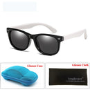 LongKeeper Spiegel Kinder Sonnenbrillen mit Etui Jungen Mädchen Polarisiert Silikon Sicherer Sonnenschutz Brille Geschenk Für Kinder Baby UV400 Gafas