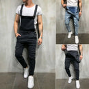 Imcute Men's Distressed Denim Carpenter Overalls Bib Jumpsuits Moto Biker Jean Pants
