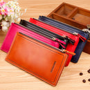 New hot sale fashion high capacity womens wallets solid color zipper clutch women's long design wallet card holder purses