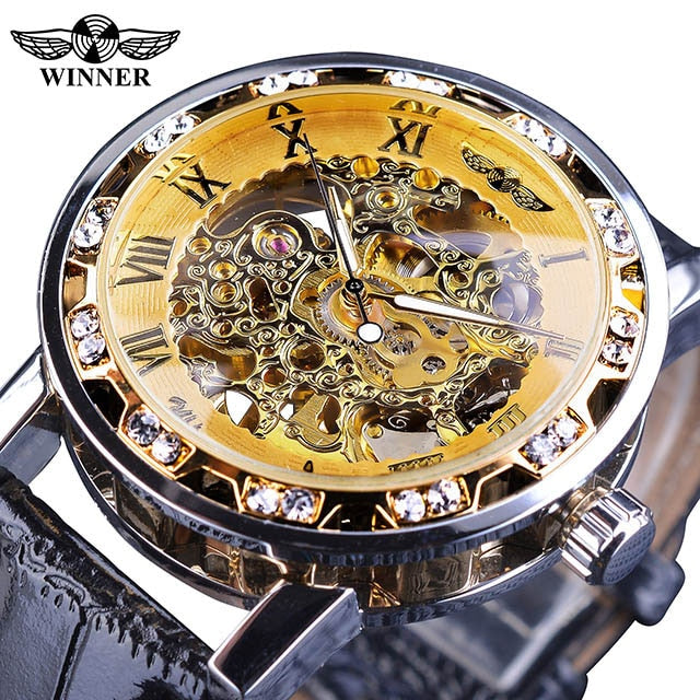 Forsining Golden Gear Movement Retro Royal Classic Fashion Mens Mechanical Wrist Watches Top Brand Luxury Male Clock Relogio