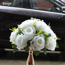 10PCS/Lot 15 Head Road led Flowers Wedding Fabric&Plastic Simulation Rose Road Lead Party Centerpiece Flores Home Decoration