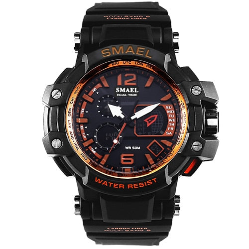 SMAEL Men Quartz Digital Watch Men‘s Sport Watches Electronic Military Wrist watch Male Waterproof Clock 1509 Relogios Masculino