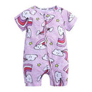 Summer newborn-36M fashion boy and girl romper infant jumpsuit printed flower short-sleeved jumpsuit cotton Brand Baby clothes