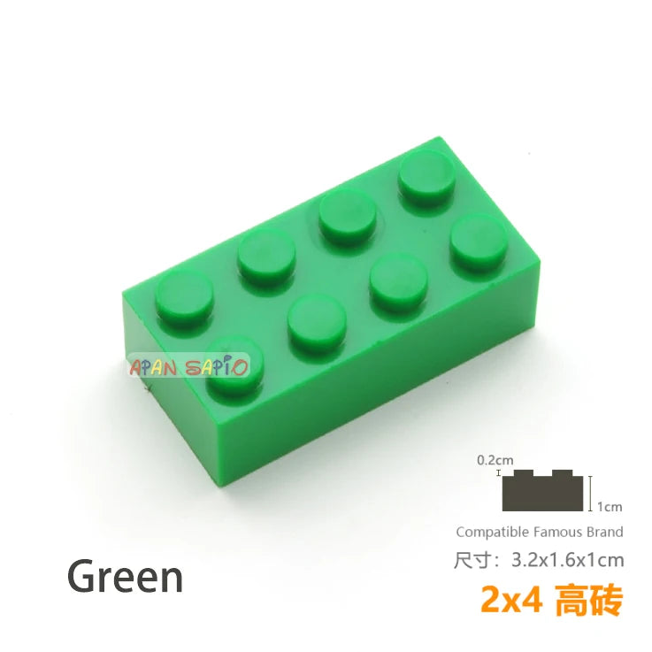 10pcs/lot DIY Blocks Building Bricks Thick 2X4 Educational Assemblage Construction Toys for Children Size Compatible With Brand