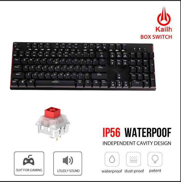 HEXGEARS GK705 104 Keys Waterproof Kailh BOX Switch Mechanical Keyboard Hot Swap LOL Mechanical Gaming Keyboard