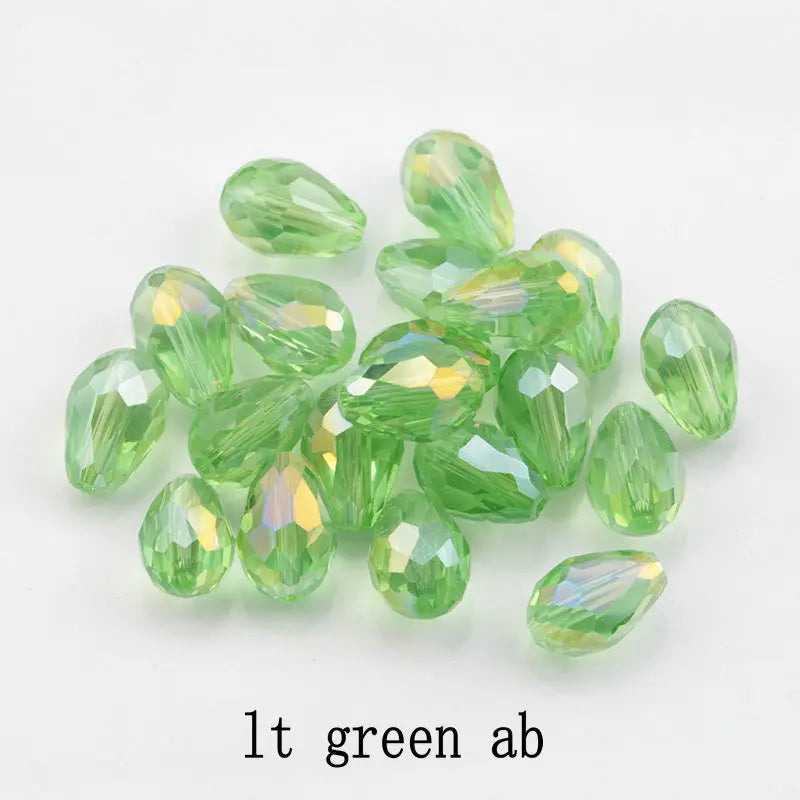 60/70PCS 8/10mm Crystal Tear Drop Shape Beads for Jewelry Making Waterdrop AB Glass Beads Loose Jewellery Beads DIY Bracelets