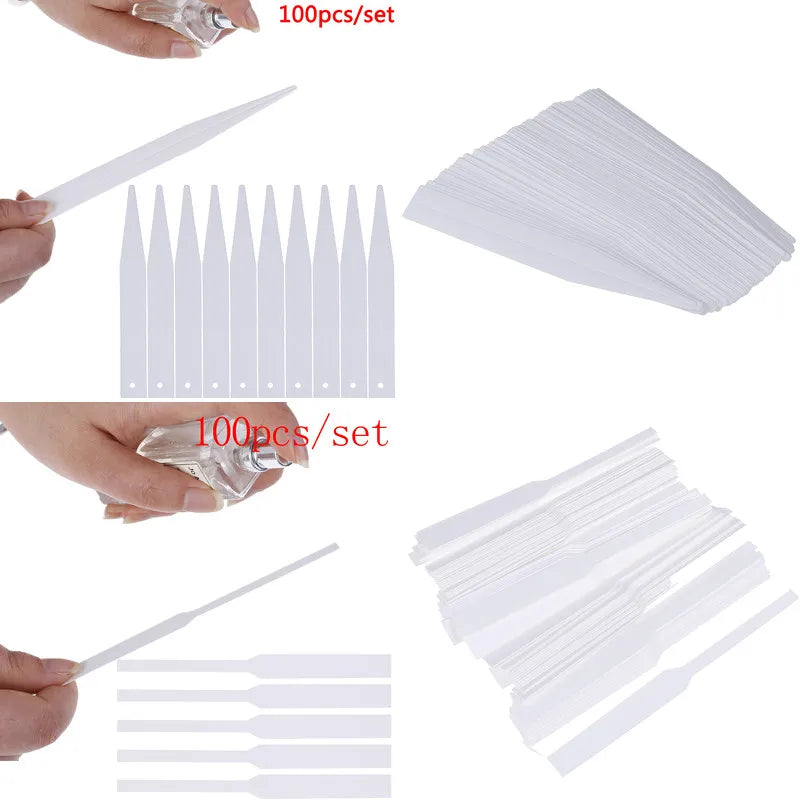 100pcs Tester Strips Fragrance Disposable White Women Smell Paper Paper Strips Test Paper Aromatherapy Perfume Essential Oils