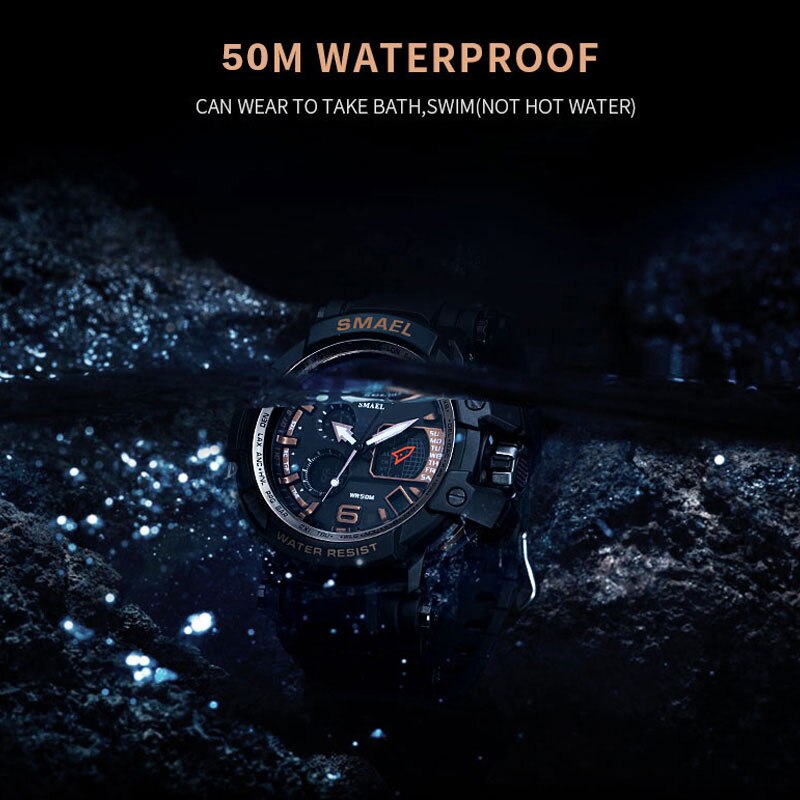 SMAEL Men Quartz Digital Watch Men‘s Sport Watches Electronic Military Wrist watch Male Waterproof Clock 1509 Relogios Masculino