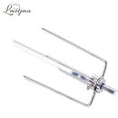 LMETJMA 2pcs/set Rotisserie BBQ Forks Stainless Steel Spit BBQ Forks Charcoal Chicken Grill Rotisserie Meat Fork BBQ Tool KC0149
