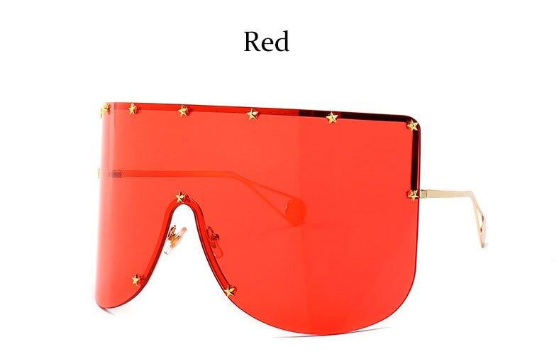 Fashion Oversized Shield Sunglasses Women Men Luxulry Brand Designer Rimless Metal Female Sun Glasses Shades Ladies