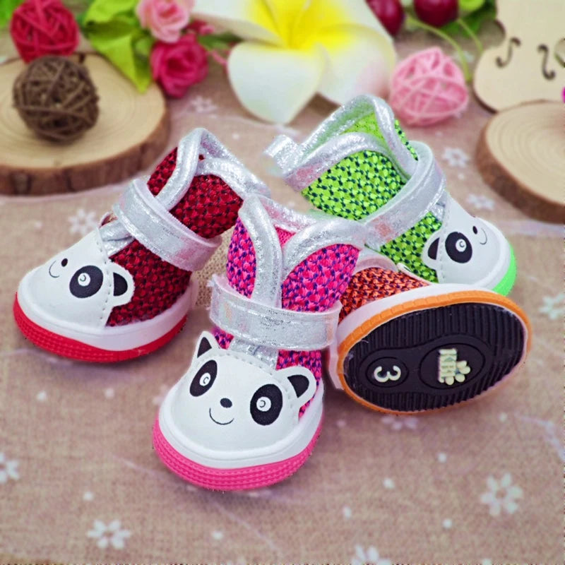 Cute Panda Pet Shoes For Puppies Little Small Dogs Summer Breathable New Cat Boots Footwear Accessories For Yorkshire Products