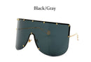 Fashion Oversized Shield Sunglasses Women Men Luxulry Brand Designer Rimless Metal Female Sun Glasses Shades Ladies