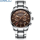 CRRJU Mens Watches Military Brand Luxury Sports watch for men Casual Waterproof Mens Watch Quartz Stainless Steel Man Wristwatch