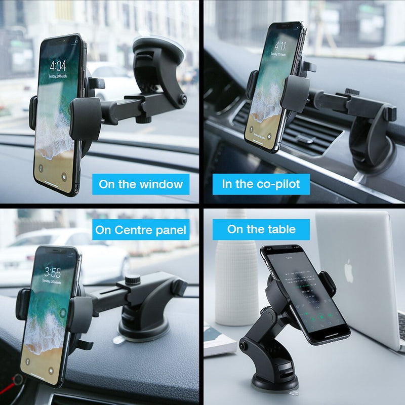 RAXFLY Windshield Mount Car Phone Holder For Phone in Car For Samsung S9 360 Rotation Car Holder For iPhone Phone Stand Support
