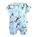 Summer newborn-36M fashion boy and girl romper infant jumpsuit printed flower short-sleeved jumpsuit cotton Brand Baby clothes
