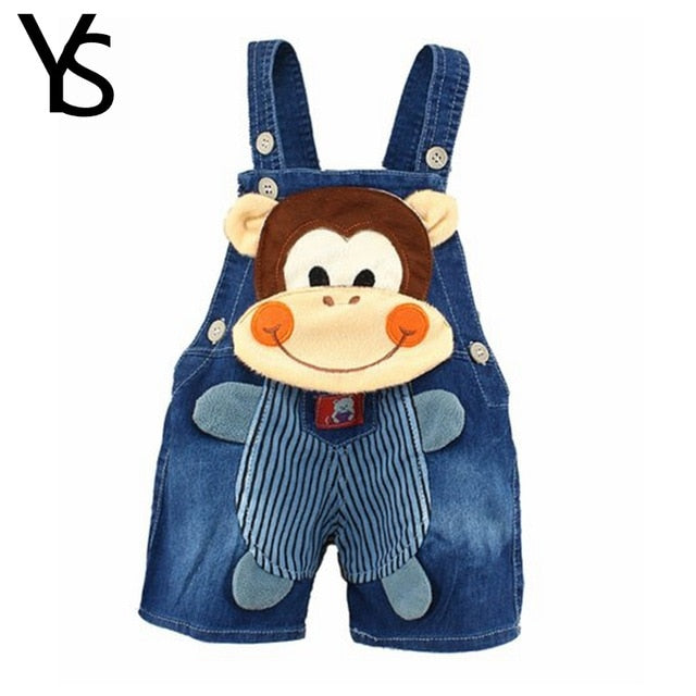 1 2 3T Baby Clothing Boys Girls Jeans Overalls Shorts Toddler Infant Denim Rompers Cute Cartoon Bebe Pants Summer Bib Clothes