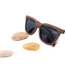 BOBO BIRD Sonnenbrille aus schwarzem Walnuss- und Bambusholz, polarisiert, Herrenbrille, UV-400-Schutz, in originaler Holzbox
