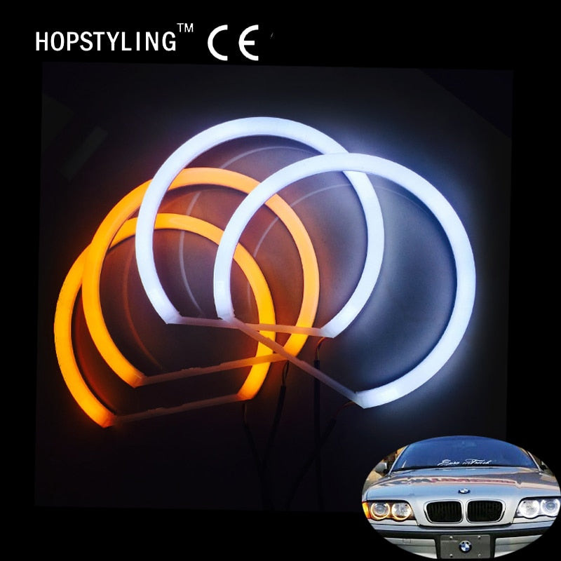 Car-styling 1 SET (2X 146mm+2X 131 mm )White Halo Cotton Light car smd LED Angel eyes for BMW E46 non projector auto lighting