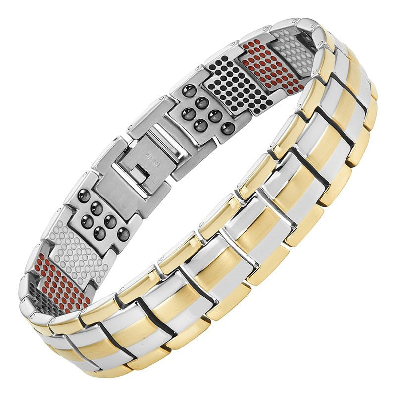 Escalus Men's Black Pure Titanium Magnetic For 4in1 Magnets Negative Ions Germanium Health Bracelets Jewelry