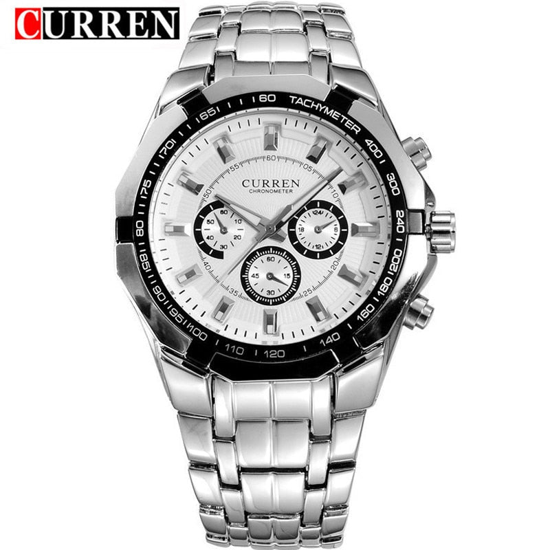 Top Brand Luxury Watch CURREN Casual Military Quartz Sports Wristwatch Full Steel Waterproof Men&