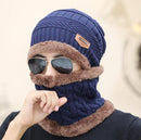 Heiße Sturmhaube Gestrickte Mütze Schal Kappe Nackenwärmer Wintermützen für Herren Damen Skullies Beanies super warme Fleece Maske Papa Mütze