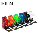 FILN  Rocker switch Auto Car Boat Truck Illuminated Led Toggle Switch With Safety Aircraft Flip Up Cover Guard 12V20A ASW-07D