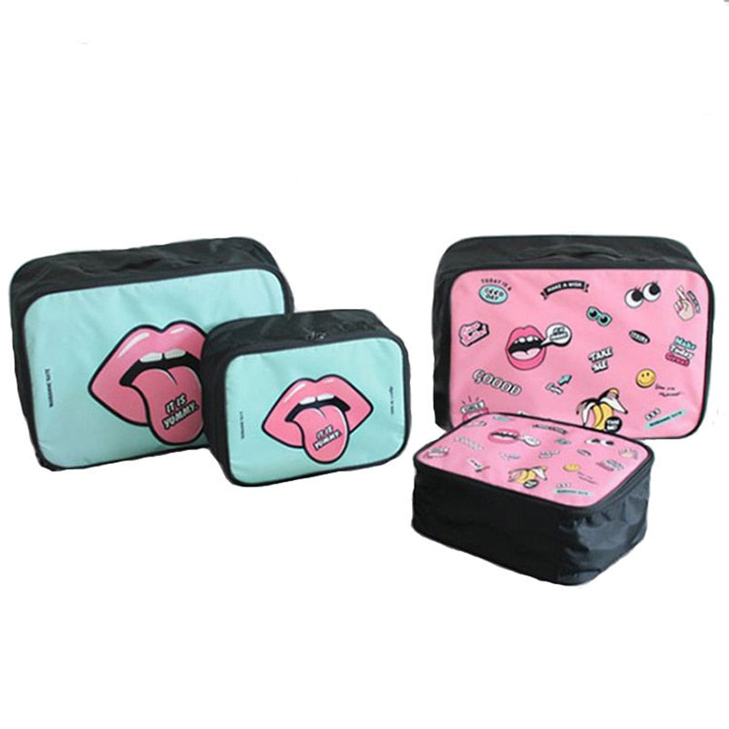 RUPUTIN Travel Cartoon Cosmetic Bag Large Capacity Makeup Cases Portable Bathroom Storage Organizer Bags Waterproof Make Up Bag