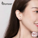 bamoer Dog and Bone Stud Earrings  for Girl Sterling Silver 925 Cat Ear Studs Jewelry Bijoux Anti-allergy Jewelry SCE649