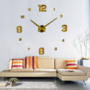 Neue Echtmetall 3D DIY Acryl Spiegel Wanduhr Uhren Hauptdekoration Moderne Nadel Quarz Aufkleber