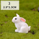 1 Pcs 12 Style Cute Rabbit Easter Miniature Hare Animal Figurine Resin Craft Mini Bunny Ornament Fairy Garden Supplies