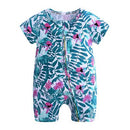 Summer newborn-36M fashion boy and girl romper infant jumpsuit printed flower short-sleeved jumpsuit cotton Brand Baby clothes