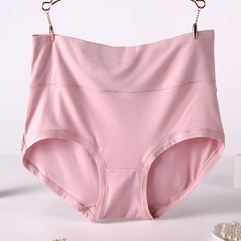 Q001 4Pcs/Lot Hot Sale Big Size 6XL Panty Solid High Waist Underwear Women Panties Soft Viscose Lingerie Briefs