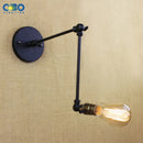 Simple Vintage Iron Flexible With Switch Wall Lamp Bedroom Foyer Indoor Lighting E27 Lamp Holder 110-240V Free Shipping