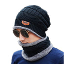Heiße Sturmhaube Gestrickte Mütze Schal Kappe Nackenwärmer Wintermützen für Herren Damen Skullies Beanies super warme Fleece Maske Papa Mütze