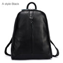 Women 100% Full Grain Genuine Cow Leather White Gray Beige Blue Yellow Black Backpacks Ladies Schoolbag Teenagers Cowhide Bag