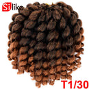 Silike 8inch Synthetic Ombre Jumpy Wand Curl Crochet Braids 22 Roots Jamaican Bounce Curl Crochet Hair Extension for Black Women