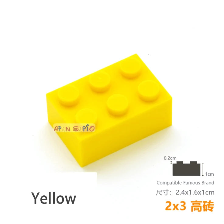 10pcs/lot DIY Blocks Building Bricks Thick 2X3 Educational Assemblage Construction Toys for Children Size Compatible With Brand