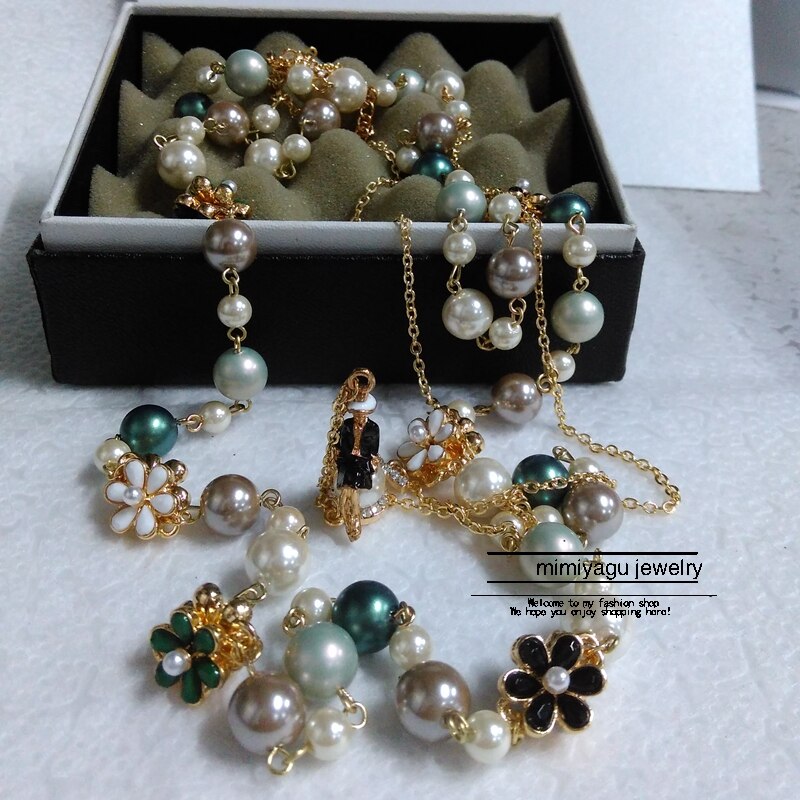 Korean Bohemia Double Multi-Layer Flower Pearl Necklaces  Jewelry For Women