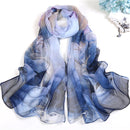 RUNMEIFA 2023 New Fashion Spring/Summer Women Floral Printing Beach Silk Scarf Shawls Female Long Wraps Beach Sunscreen Hijab