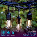 IP65 15M LED Lichterkette S14 Wasserdicht E27 Warm LED Retro Edison Filament Glühbirne Außenbereich Garten Terrasse Festliche Beleuchtung