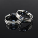 Vnox Fashion Wedding Rings Stainless Steel Ring Female Male Promise Band Cubic Zirconia Couple Jewelry Sales Promotion