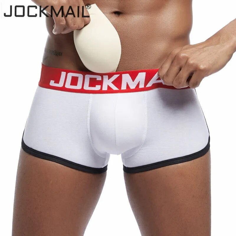 JOCKMAIL Brand Sexy men underwear penis boxer Push up boxershorts Breathable Men's Package Enhancing Padded Trunk gay underwear
