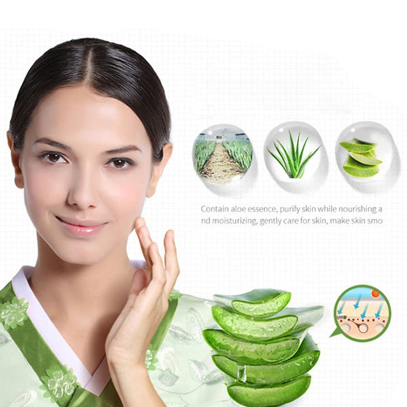 Aloe Vera Face Cleaner Foam With Face Cleansing Brush Exfoliating Deep Cleansing Hydration Blackhead Removal Facial Skin Care