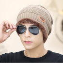 Heiße Sturmhaube Gestrickte Mütze Schal Kappe Nackenwärmer Wintermützen für Herren Damen Skullies Beanies super warme Fleece Maske Papa Mütze