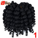 Silike 8inch Synthetic Ombre Jumpy Wand Curl Crochet Braids 22 Roots Jamaican Bounce Curl Crochet Hair Extension for Black Women