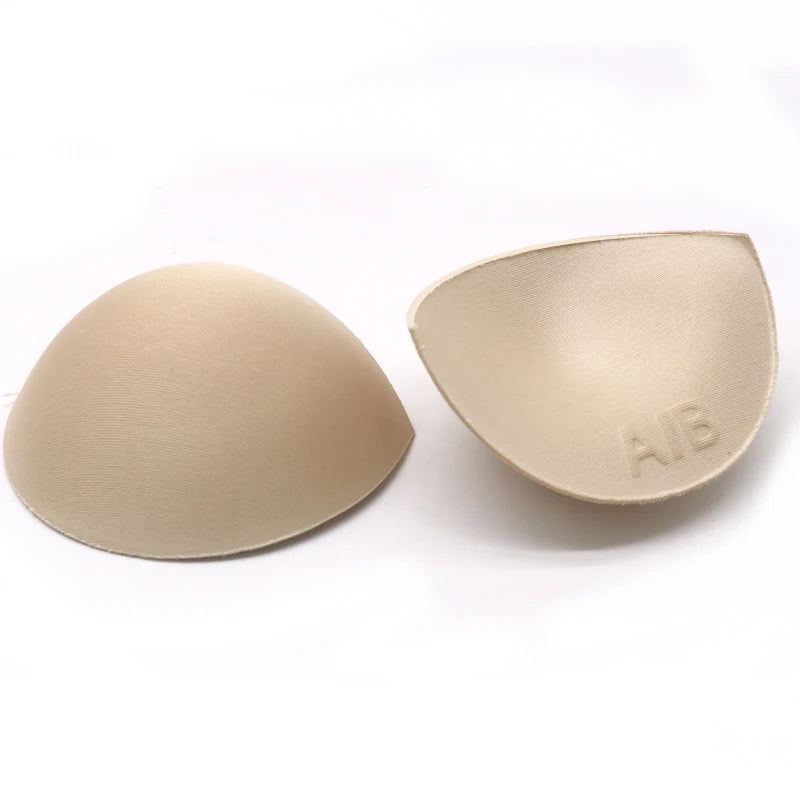 1pair Thick Sponge Bra Pads Push Up Breast Enhancer Removeable Bra Padding Inserts Cups for Swimsuit Bikini Padding