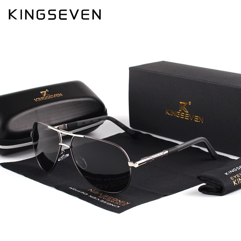 KINGSEVEN Aluminum Magnesium Men's Sunglasses Polarized Coating Mirror Fashion Glasses Male Eyewear Accessories For Men Oculos